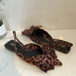 Zara Brown Leopard Print Flats